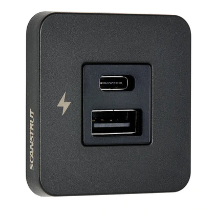 Scanstrut TILE USB-A/USB-C Interior Charging Socket - 12/24V - Black Bezel [SC-TILE-10] - Accessories