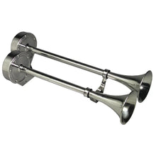Schmitt Marine Deluxe All-Stainless Dual Trumpet Horn - 24V [12428] - Horns