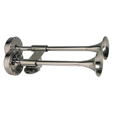 Schmitt Marine Deluxe All-Stainless Shorty Dual Trumpet Horn - 12V [10012] - Horns