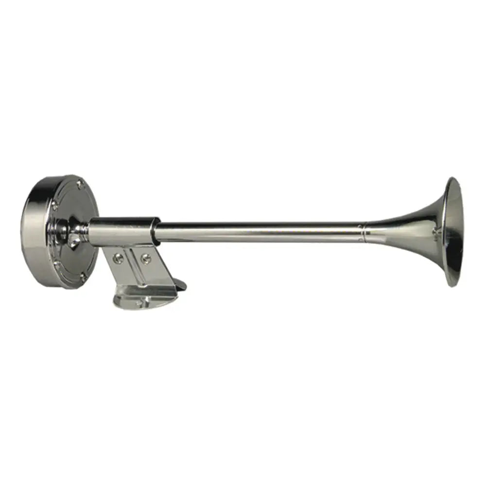 Schmitt Marine Deluxe All-Stainless Shorty Single Trumpet Horn - 12V [10009] - Horns