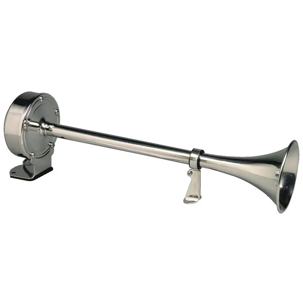 Schmitt Marine Deluxe All-Stainless Single Trumpet Horn - 24V [12427] - Horns