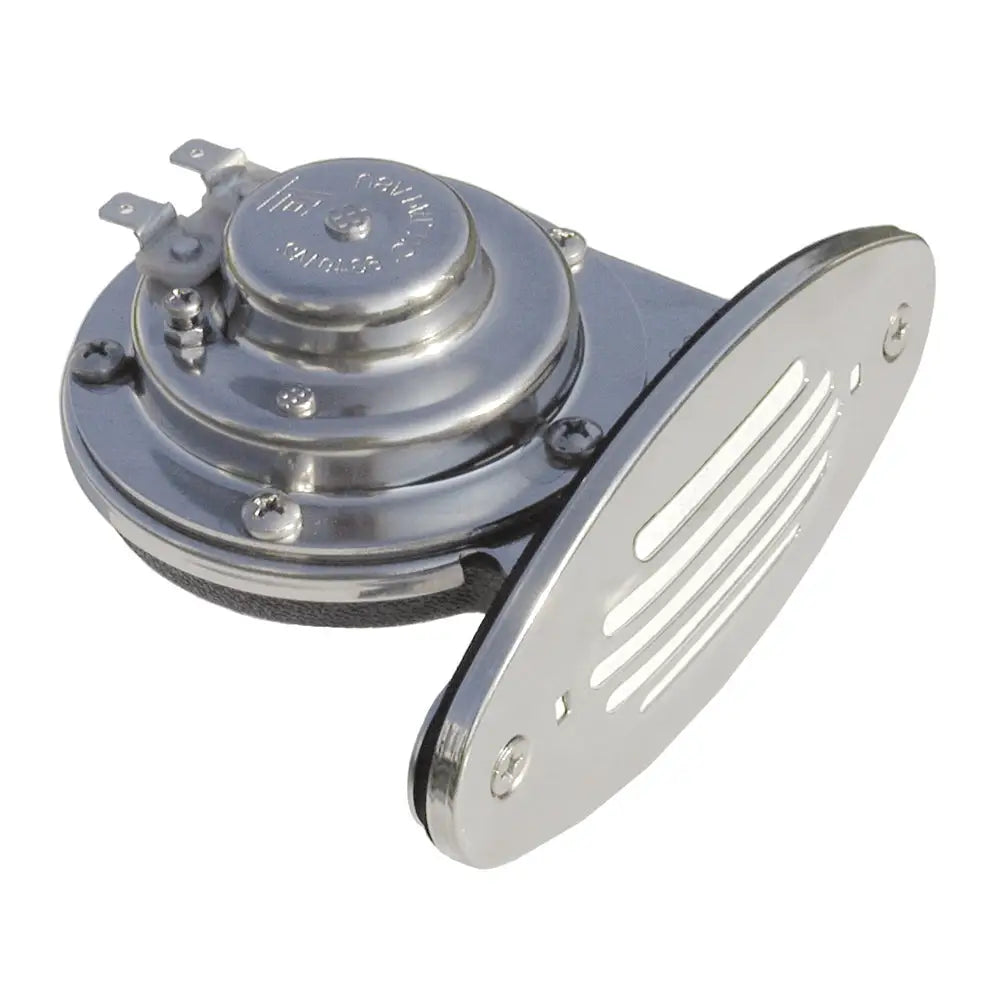 Schmitt Marine Mini Stainless Steel Single Drop-In Horn w/Stainless Steel Grill - 12V Low Pitch [10050] - Horns
