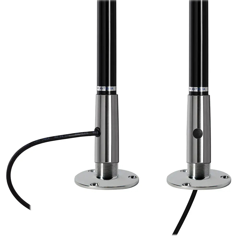 Scout 4’ Black VHF Antenna 3dB Stainless Steel Ferule w/5M RG-58 Includes PL-259 [PF AN NVHF00045T] - Antennas