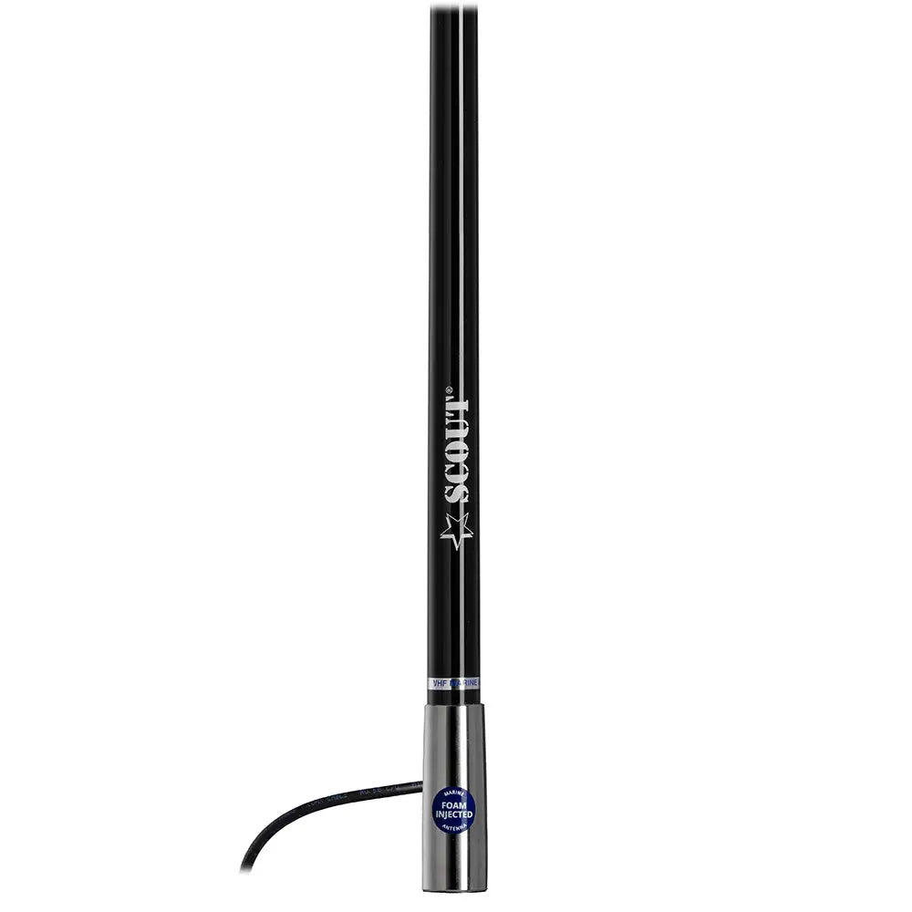 Scout 4’ Black VHF Antenna 3dB Stainless Steel Ferule w/5M RG-58 Includes PL-259 [PF AN NVHF00045T] - Antennas