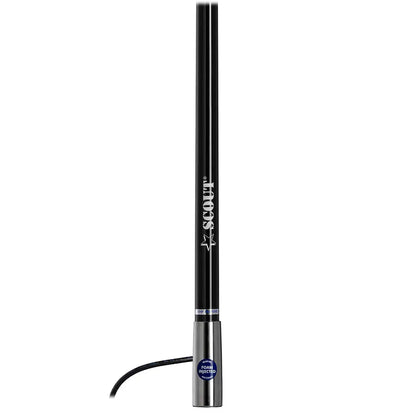 Scout 4’ Black VHF Antenna 3dB Stainless Steel Ferule w/5M RG-58 Includes PL-259 [PF AN NVHF00045T] - Antennas