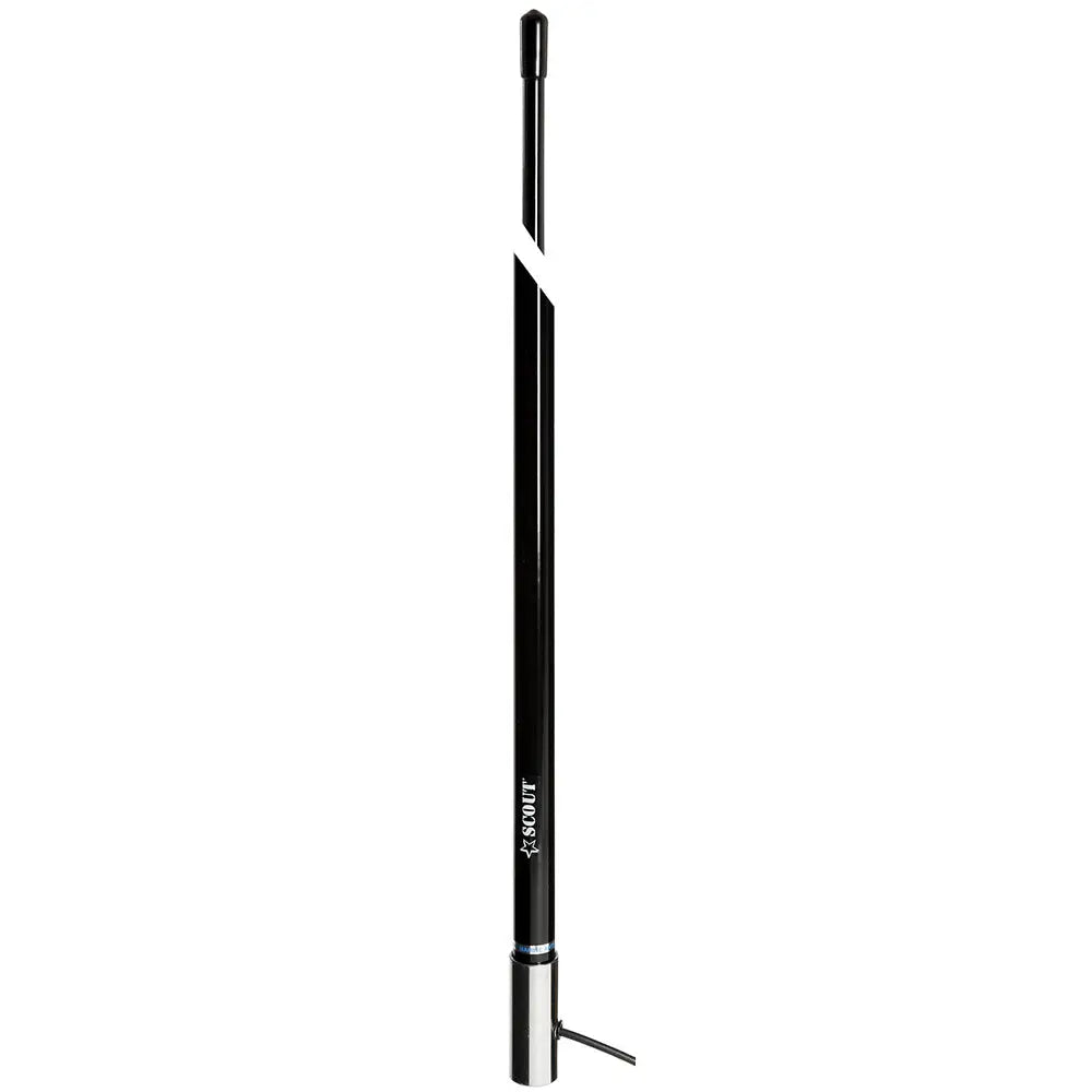 Scout 8’ Black VHF Antenna 6dB Stainless Steel Ferrule w/5M RG-58 Coax Includes PL-259 KS-42 [PF AN NVHF00009T]
