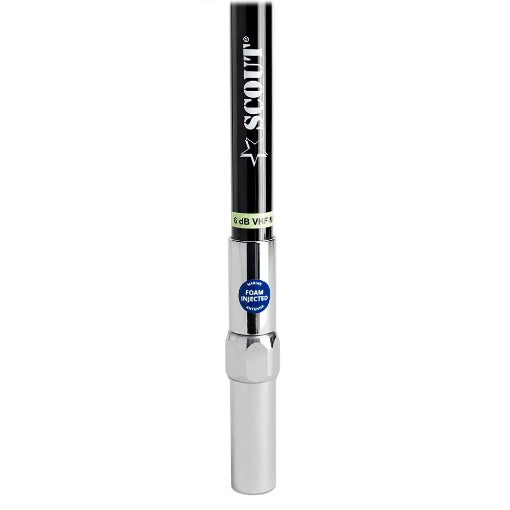 Scout 8’ QuickFit Black VHF Antenna w/5M Cable + FME Quick 6 Foam Filled 6db Solid Brass Copper Element [PF