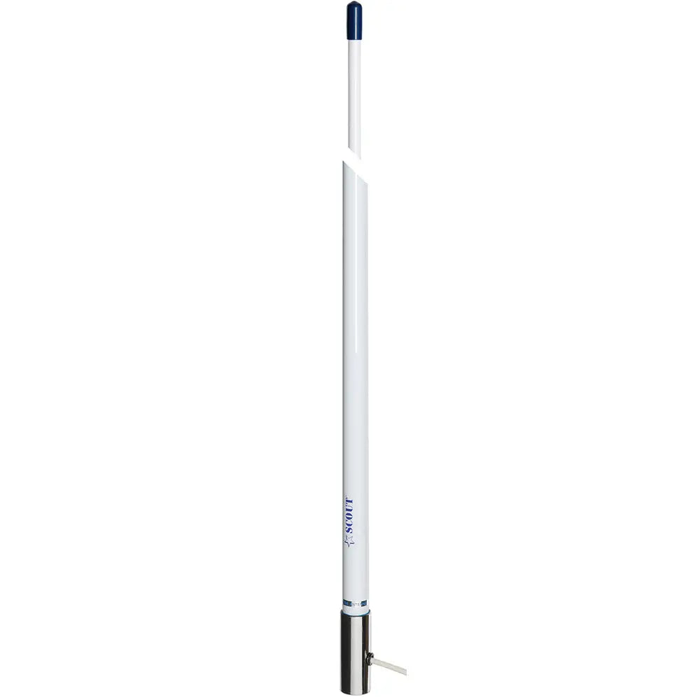 Scout 8’ White VHF Antenna 6dB Stainless Steel Ferrule w/5M RG-58 Coax Includes PL-259 KS-42 [PF AN NVHF00007T]