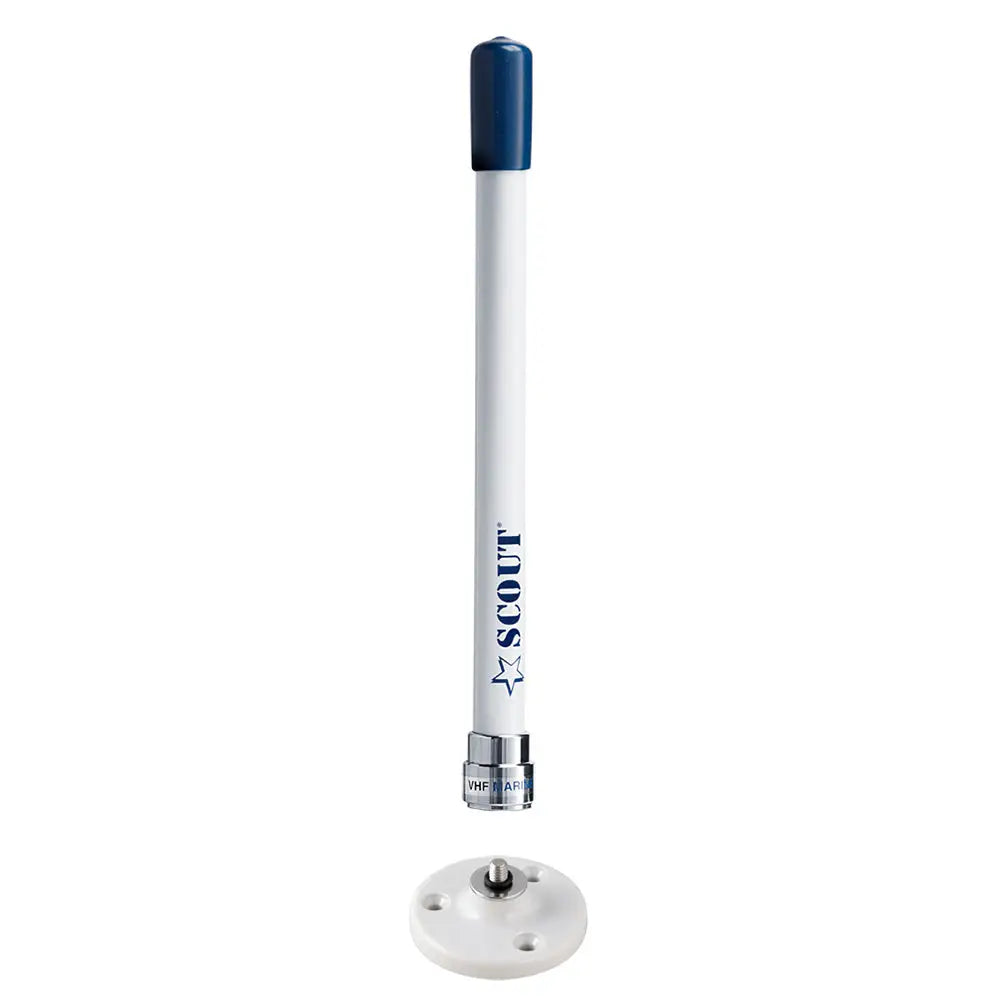 Scout 9’’ Stubby White VHF Antenna w/Quick Mount Includes 5M RG-58 Mount Integrated Connector KS-10 [PF AN NVHF00025]