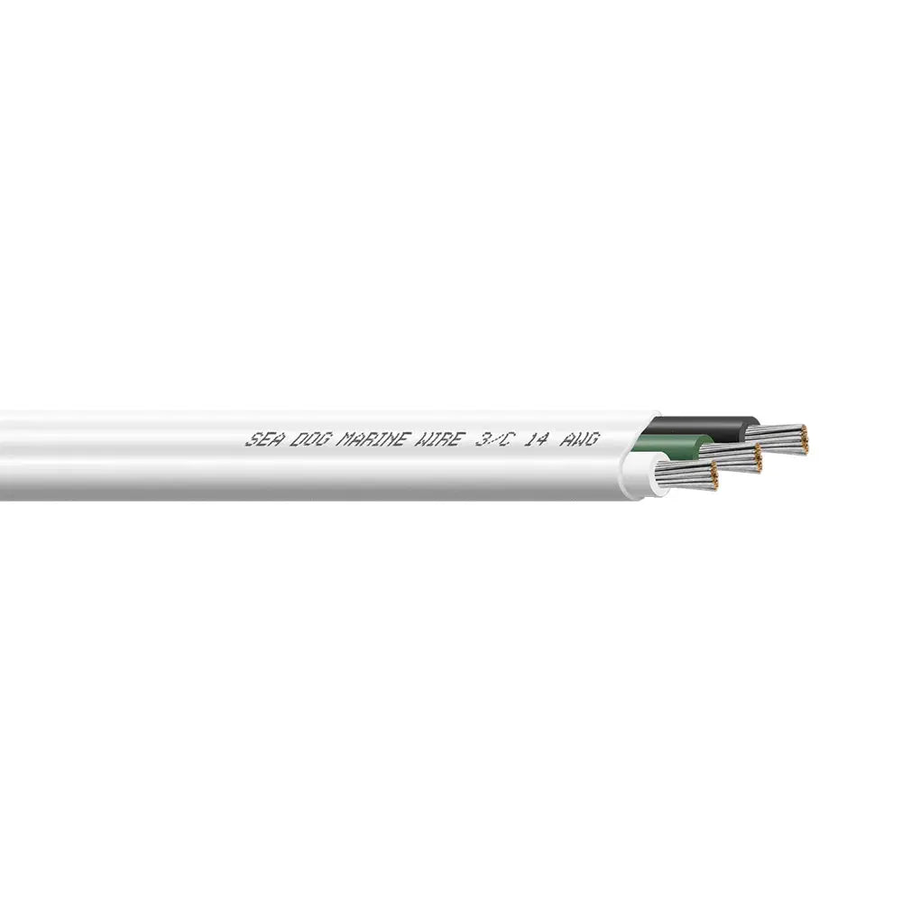 Sea-Dog 250’ White Green Black 14/3 AWG Flat Triplex Wire - Wire