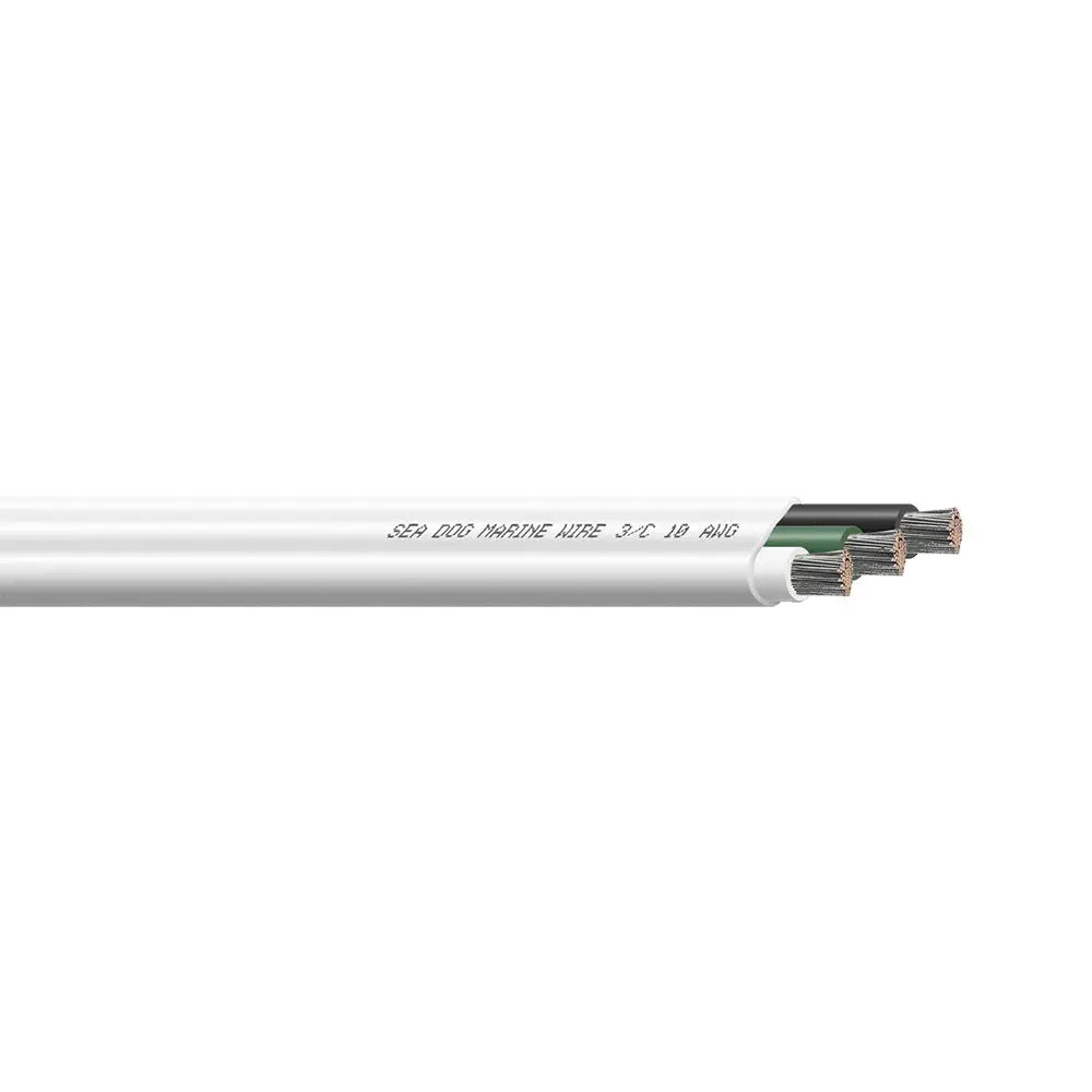 Sea-Dog 500’ 10/3 AWG White Green Black Flat Triplex Wire - Wire