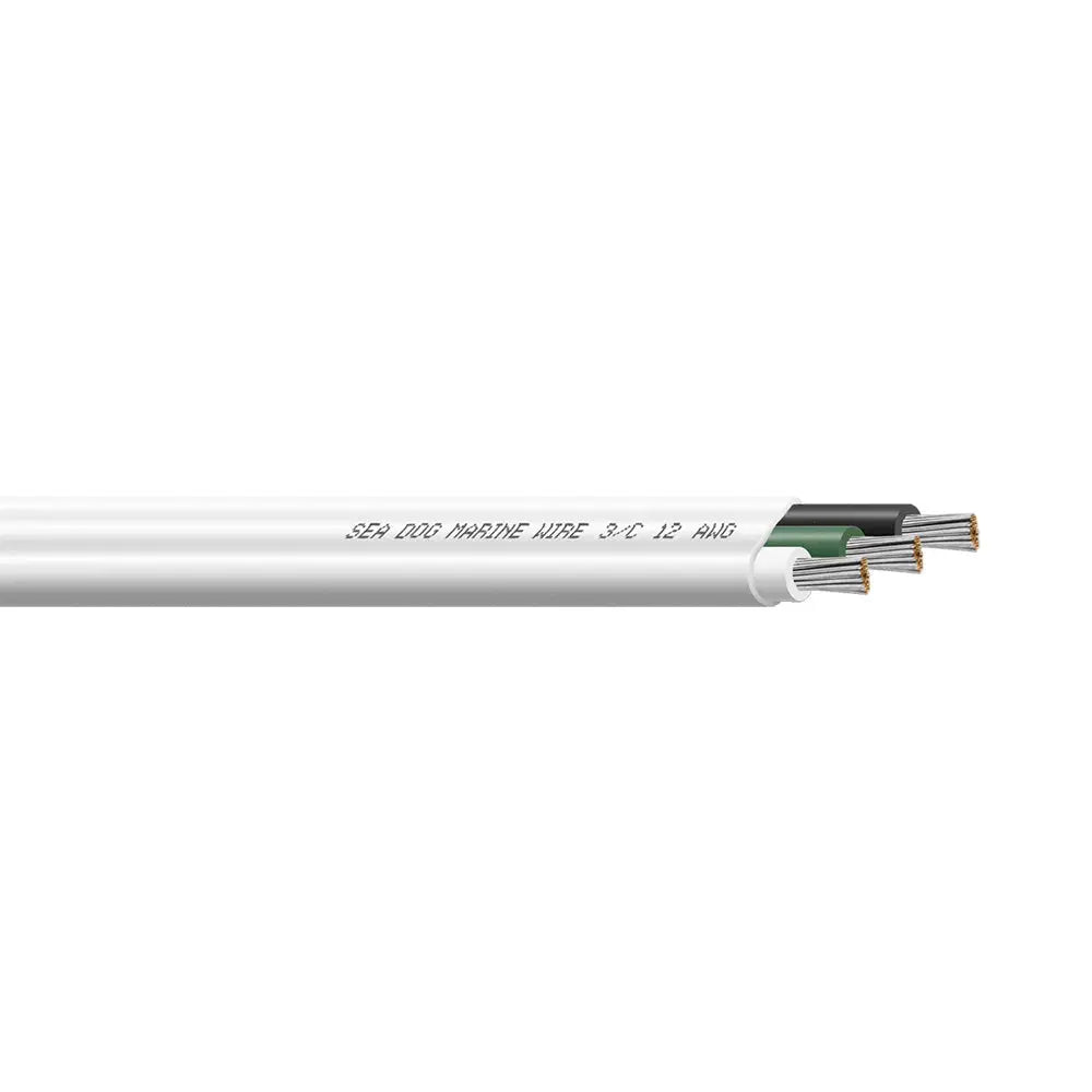 Sea-Dog 750 Foot Flat Triplex 12/3 AWG White Green Black Wire - Wire