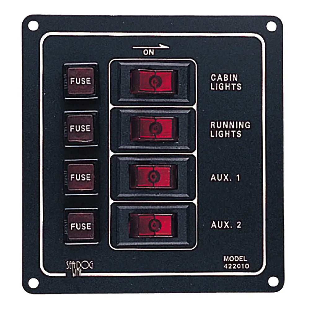 Sea-Dog Aluminum Switch Panel - Vertical - 4 Switch [422010-1] - Electrical Panels