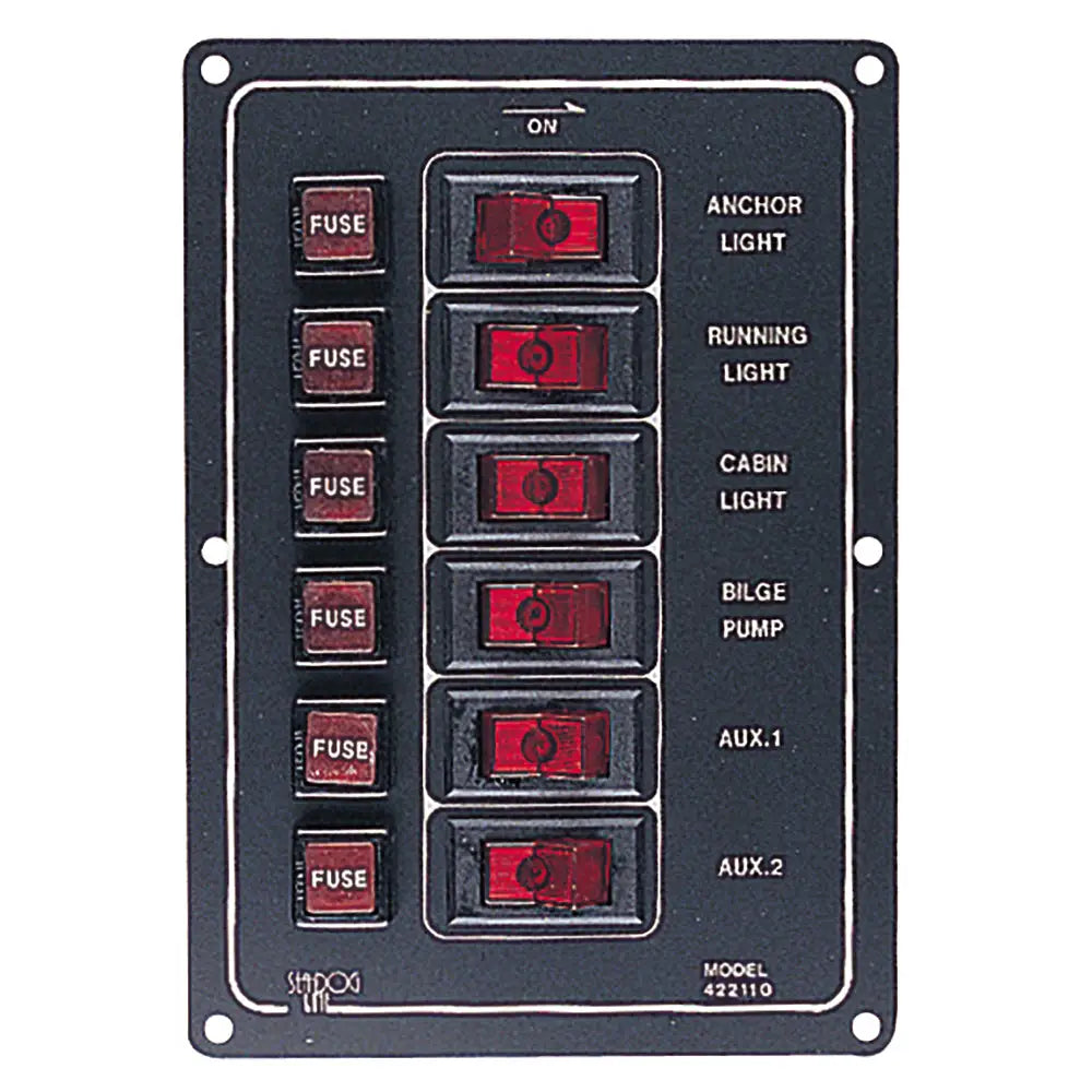 Sea-Dog Aluminum Switch Panel Vertical - 6 Switch [422110-1] - Electrical Panels