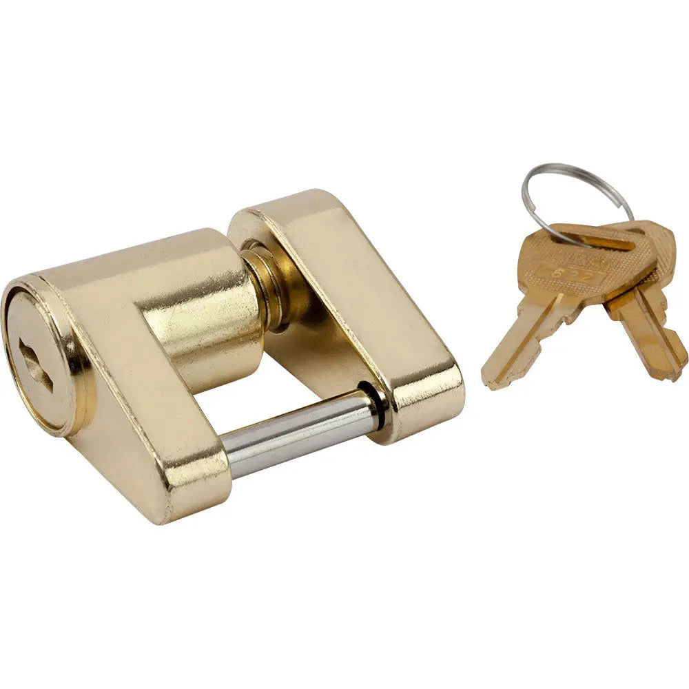 Sea-Dog Brass Plated Coupler Lock - 2 Piece [751030-1] - Hitches & Accessories