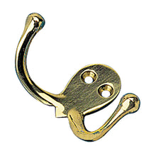 Sea-Dog Double Coat Hook - Cast Brass [671510-1] - Hooks & Clamps