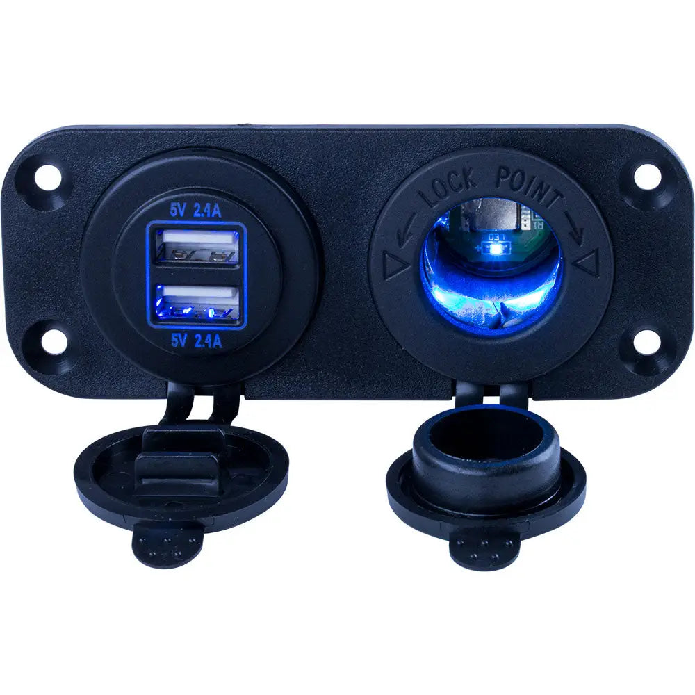 Sea-Dog Double USB Power Socket Panel [426505-1] - Accessories