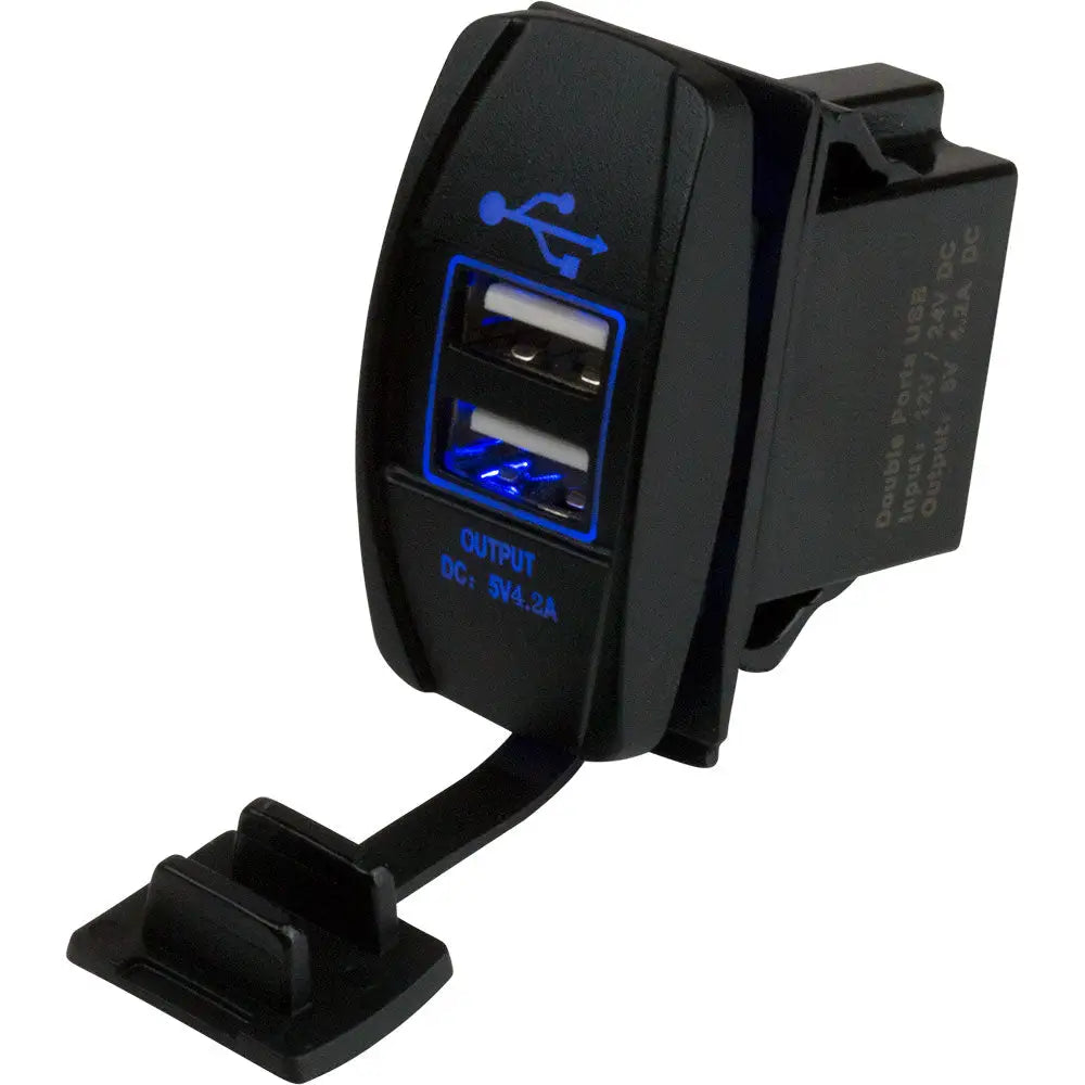 Sea-Dog Dual USB Rocker Switch Style Power Socket [426520-1] - Switches & Accessories