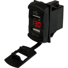Sea-Dog Dual USB Rocker Switch Style Voltmeter w/Hidden Display [426527-1] - Accessories