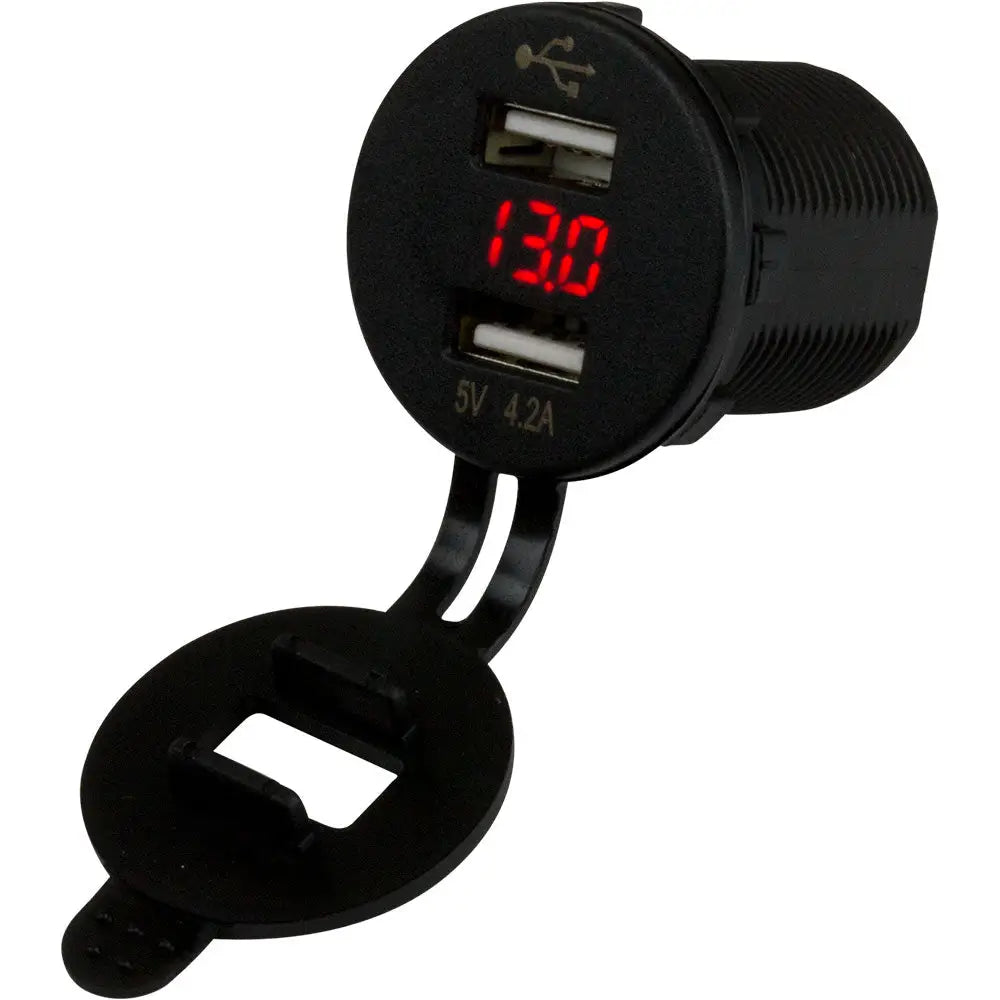Sea-Dog Dual USB Socket/Voltmeter w/Hidden Display [426517-1] - Accessories