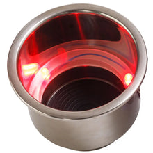Sea-Dog LED Flush Mount Combo Drink Holder w/Drain Fitting - Red LED [588071-1] - Deck / Galley