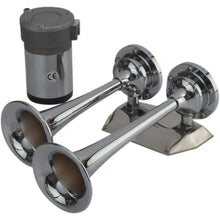 MaxBlast Sea-Dog Mini Dual Trumpet Air Horn 12V Chrome 4326201 - Horns