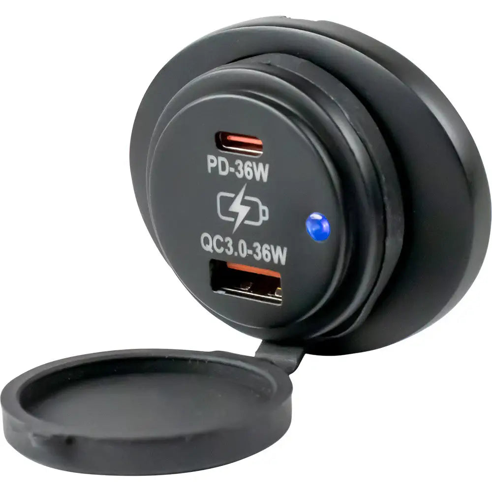 Sea-Dog Oval Surface Mount USB 3.0 USB-C Power Socket [426535-1] - Accessories
