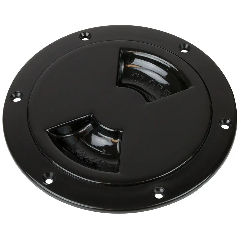 Sea-Dog Quarter-Turn Smooth Deck Plate w/Internal Collar - Black - 4’’ [336345-1] - Deck Plates