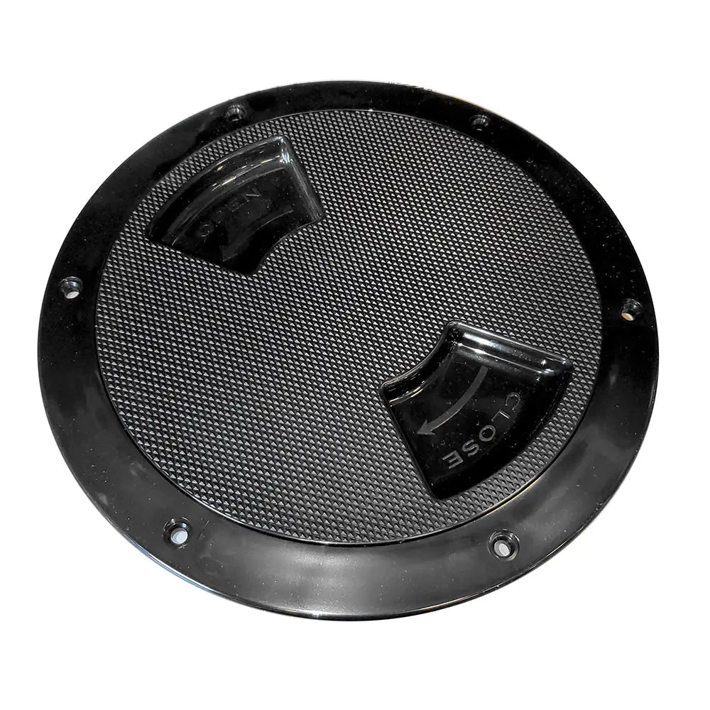 Sea-Dog Quarter-Turn Textured Deck Plate w/Internal Collar - Black - 5’’ [336357-1] - Deck Plates