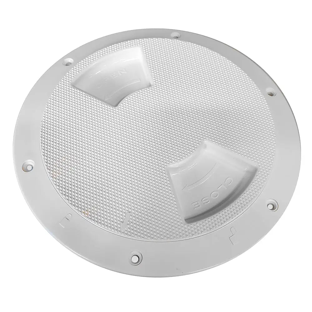 Sea-Dog Quarter-Turn Textured Deck Plate w/Internal Collar - White - 6’’ [336362-1] - Deck Plates
