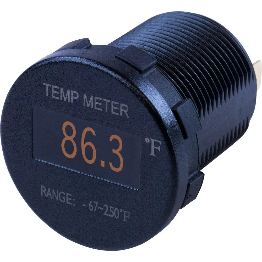 Sea-Dog Round OLED Temperature Meter Fahrenheit w/6 Lead [421610-1] - Meters & Monitoring