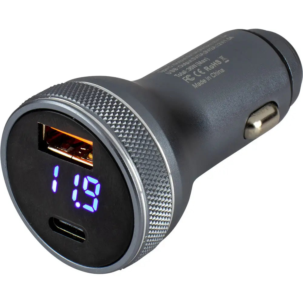 Sea-Dog Round USB USB-C Power Plug w/Voltmeter [426514-1] - Accessories