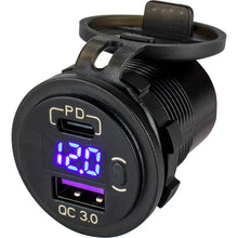 Sea-Dog Round USB USB-C Power Socket w/Hidden Voltmeter [426518-1] - Accessories