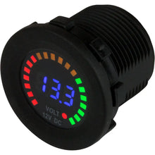 Sea-Dog Round Voltage Meter DC - 5V-15V w/Rainbow Dial [421617-1] - Meters & Monitoring