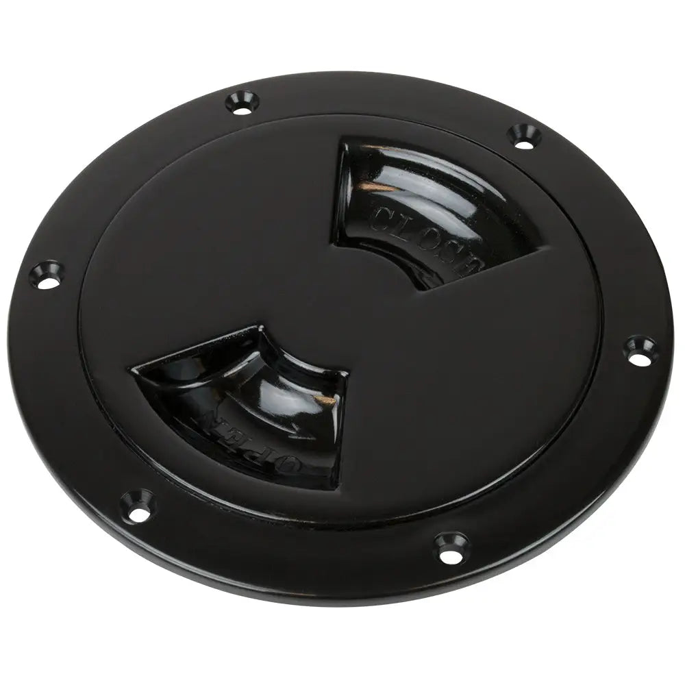 Sea-Dog Smooth Quarter Turn Deck Plate - Black - 4’’ [336145-1] - Deck Plates