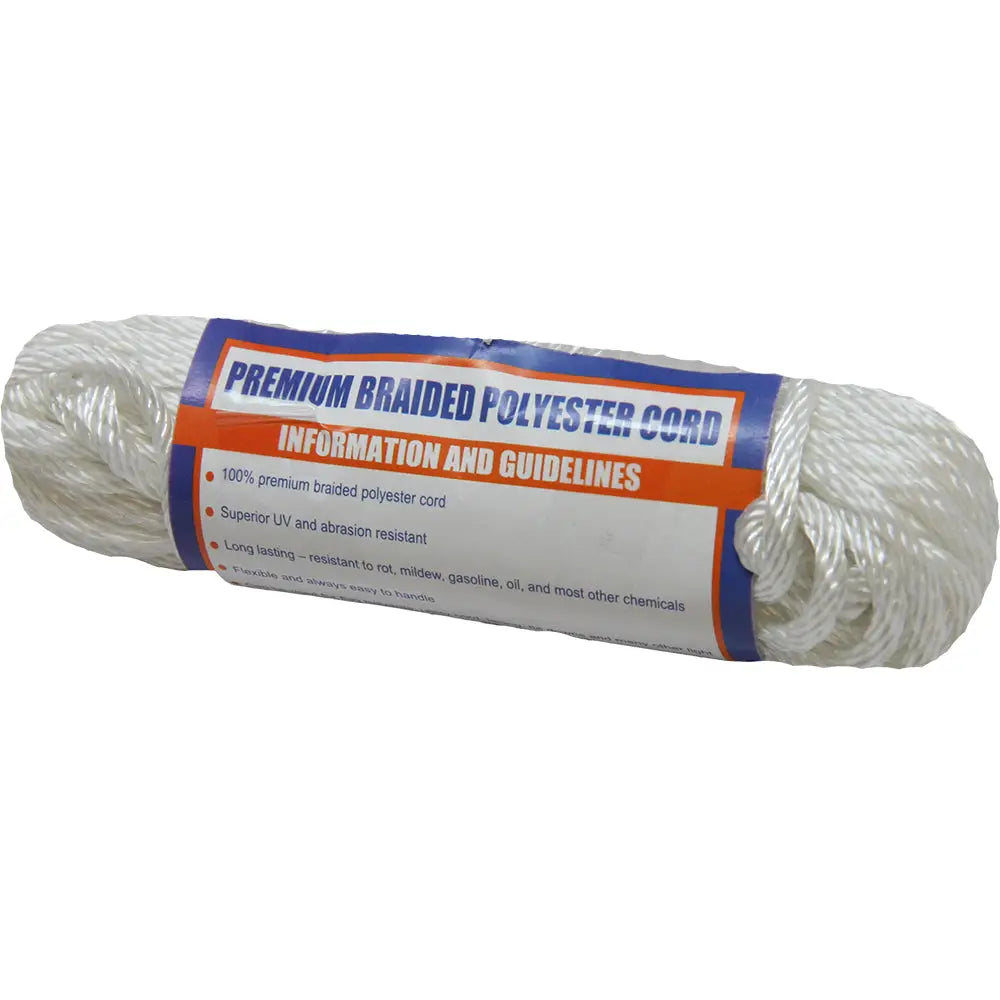 Sea-Dog Solid Braid Polyester Cord Hank - 5/32’’ x 50 - White [303304050-1] - Accessories