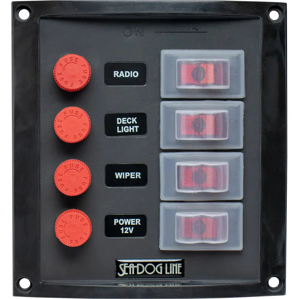 Sea-Dog Splash Guard Switch Panel Vertical - 4 Switch [424016-1] - Electrical Panels