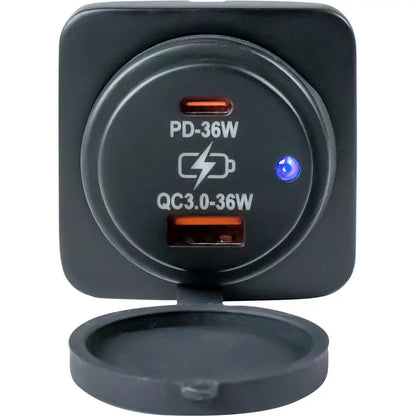 Square Surface Mount Sea-Dog USB A USB C Power Socket - Accessories