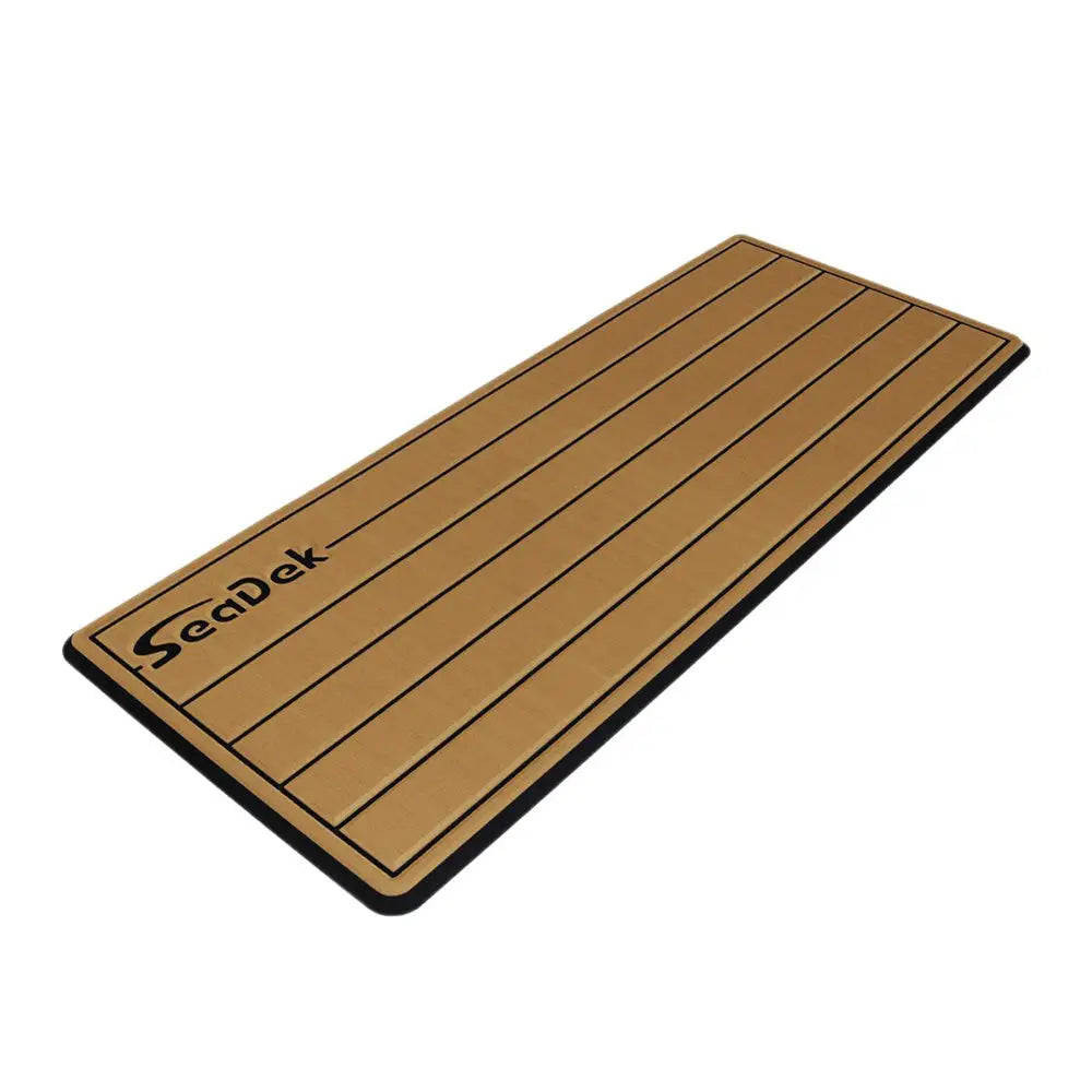 SeaDek 14 x 36’’ 20mm Dual Density Small Teak Helm Pad w/SeaDek Logo - Brushed Texture - Mocha/Black (355.6mm x 914.4mm