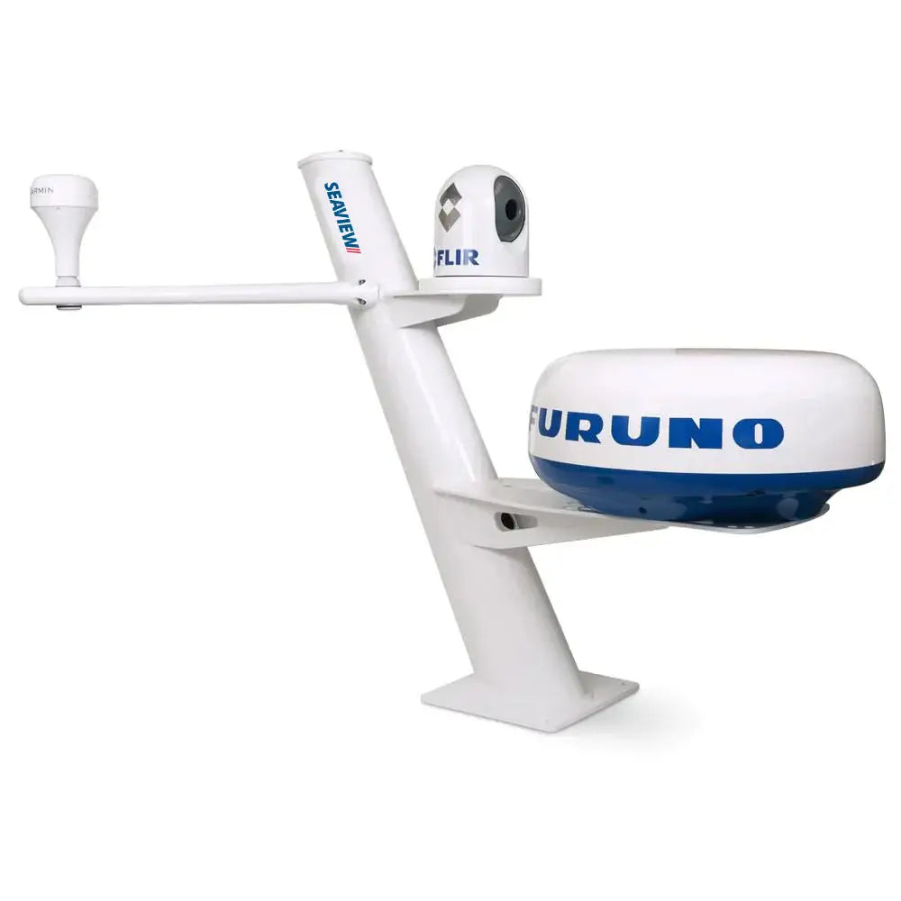 Seaview 30’’ Tapered Closed Dome Aft Leaning Radar Mount w/Camera/Searchlight Mount Removable Spreaders 10x10 Base