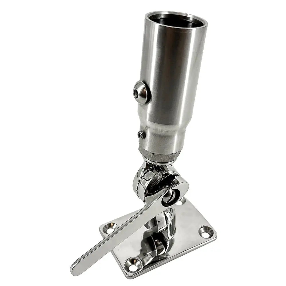 Seaview Starlink Stainless Steel 1’’-14 Threaded Adapter Stainless Steel Ratchet Base [SV114STLKRB] - Antenna Mounts &