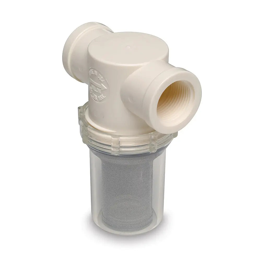 Shurflo by Pentair 1-1/4’’ Raw Water Strainer w/Bracket Fittings - 20 Mesh [253-401-01] - Strainers & Baskets