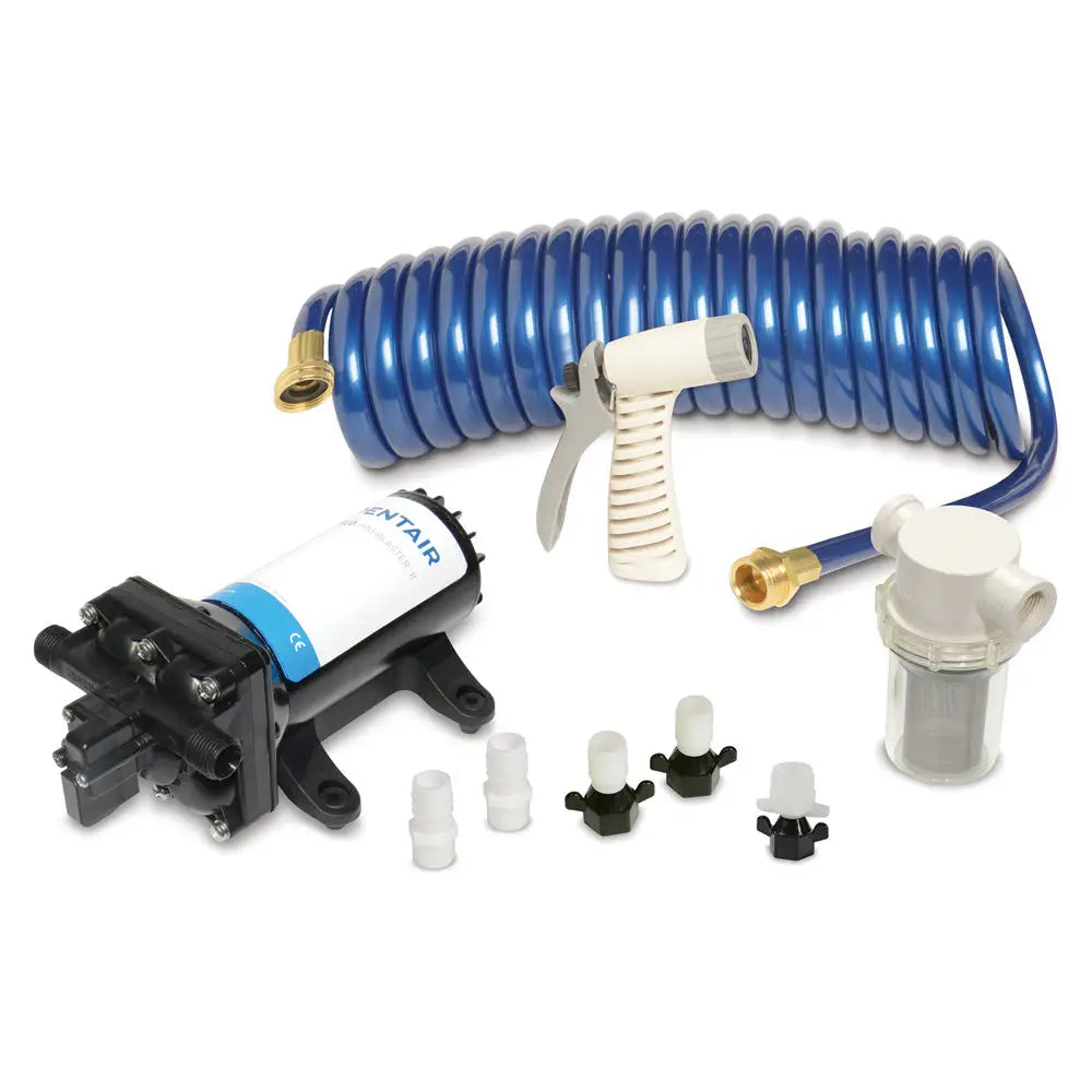 Shurflo by Pentair PRO WASHDOWN KIT II Ultimate - 12 VDC - 5.0 GPM - Includes Pump Fittings Nozzle Strainer 25 Hose