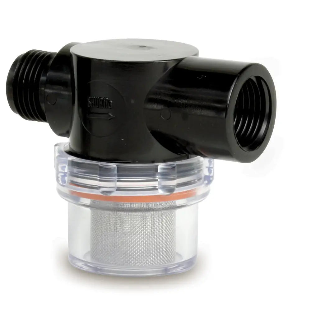 Shurflo by Pentair Twist-On Water Strainer - 1/2’’ Pipe Inlet - Clear Bowl [255-313] - Strainers & Baskets