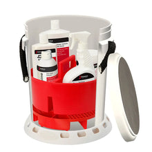 Shurhold 5 Gallon White Bucket Kit - Includes Bucket Caddy Grate Seat Buff Magic Pro Polish Brite Wash SMC Serious