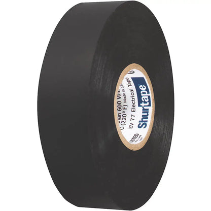 Shurtape EV 077B Professional Grade Black Electrical Tape f/Insulating Splicing - 3/4’’ x 66’ - 10-Pack [104706]