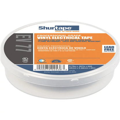 Shurtape EV 077B Professional Grade Black Electrical Tape f/Insulating Splicing - 3/4’’ x 66’ - 10-Pack [104706]