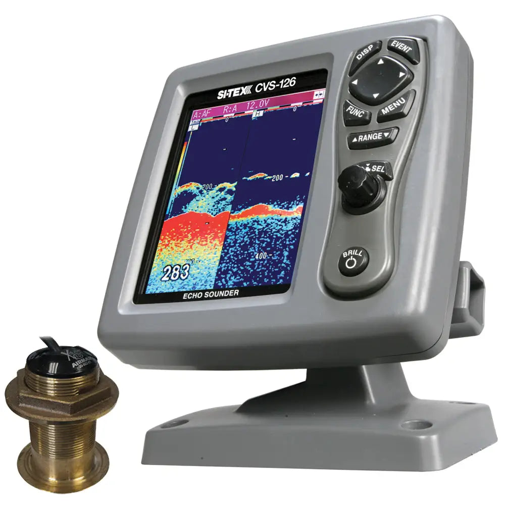 SI-TEX CVS-126 Dual Frequency Color Echo Sounder w/B60 20 Transducer B-60-20-CX [CVS-1266020] - Fishfinder Only