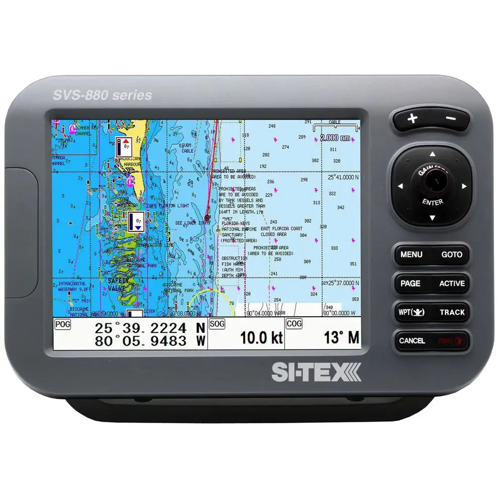 SI-TEX GPS Chart-Dual Frequency 600W Sonar System - 8 Color LCD w/Internal GPS Antenna C-MAP 4D Card [SVS-880CF + ]