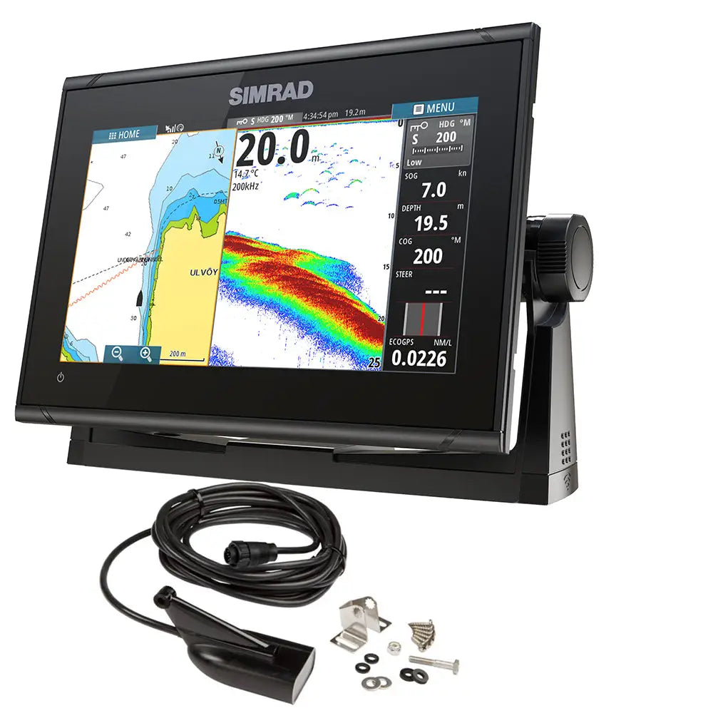 Simrad GO9 XSE Chartplotter/Fishfinder w/MED/HI Downscan Transom Mount Transducer C-MAP Discover Chart [000-13211-002]